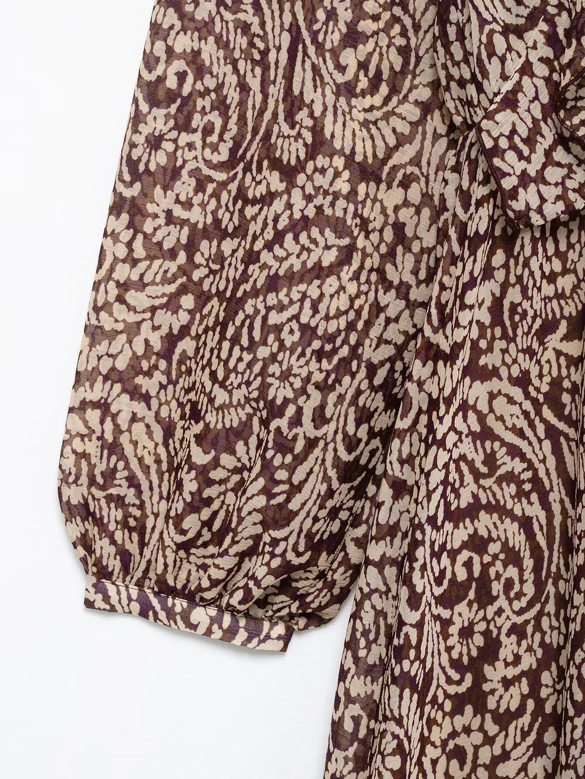 Retro Print V-Neck Tiered Midi Dress